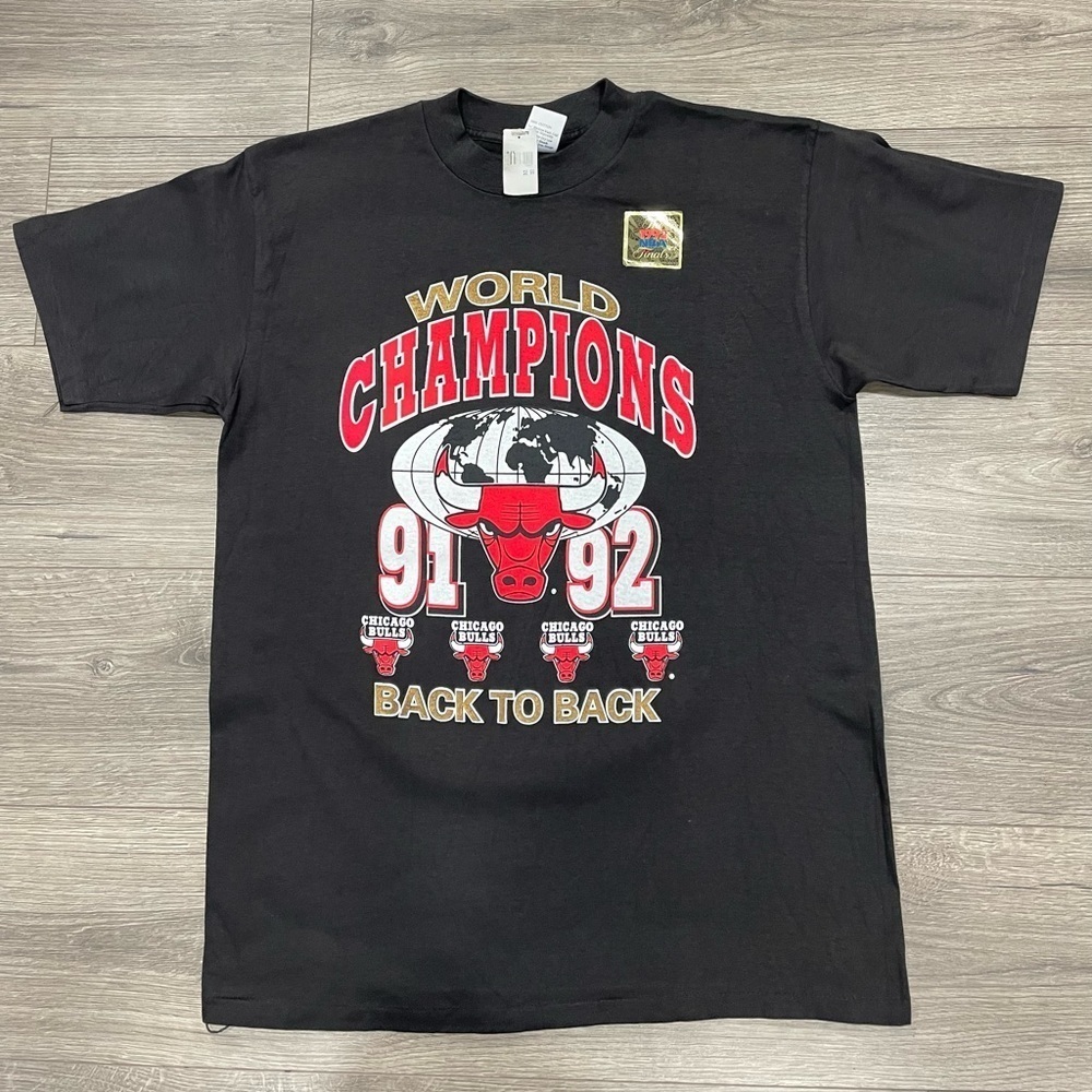 Vintage 1991 1992 Chicago Bulls World Champions Artex Sz L Men's T shirt NWT